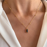 Fine Necklace with Onyx Stone Pendant